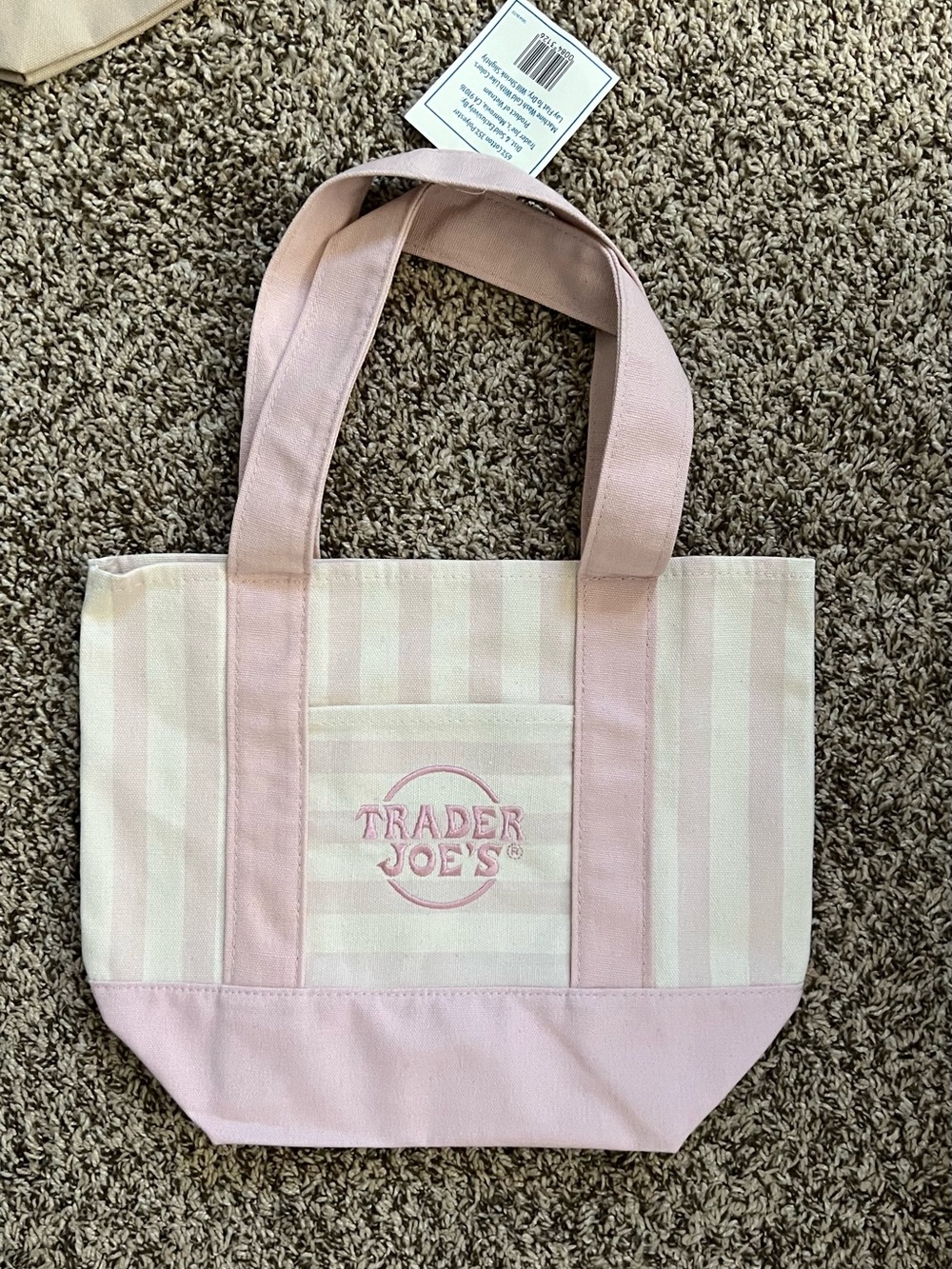 Trader Joe’s full set of striped mini canvas tote bags - Picture 3 of 5